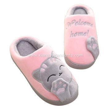 Winter cute bear pattern home slippers